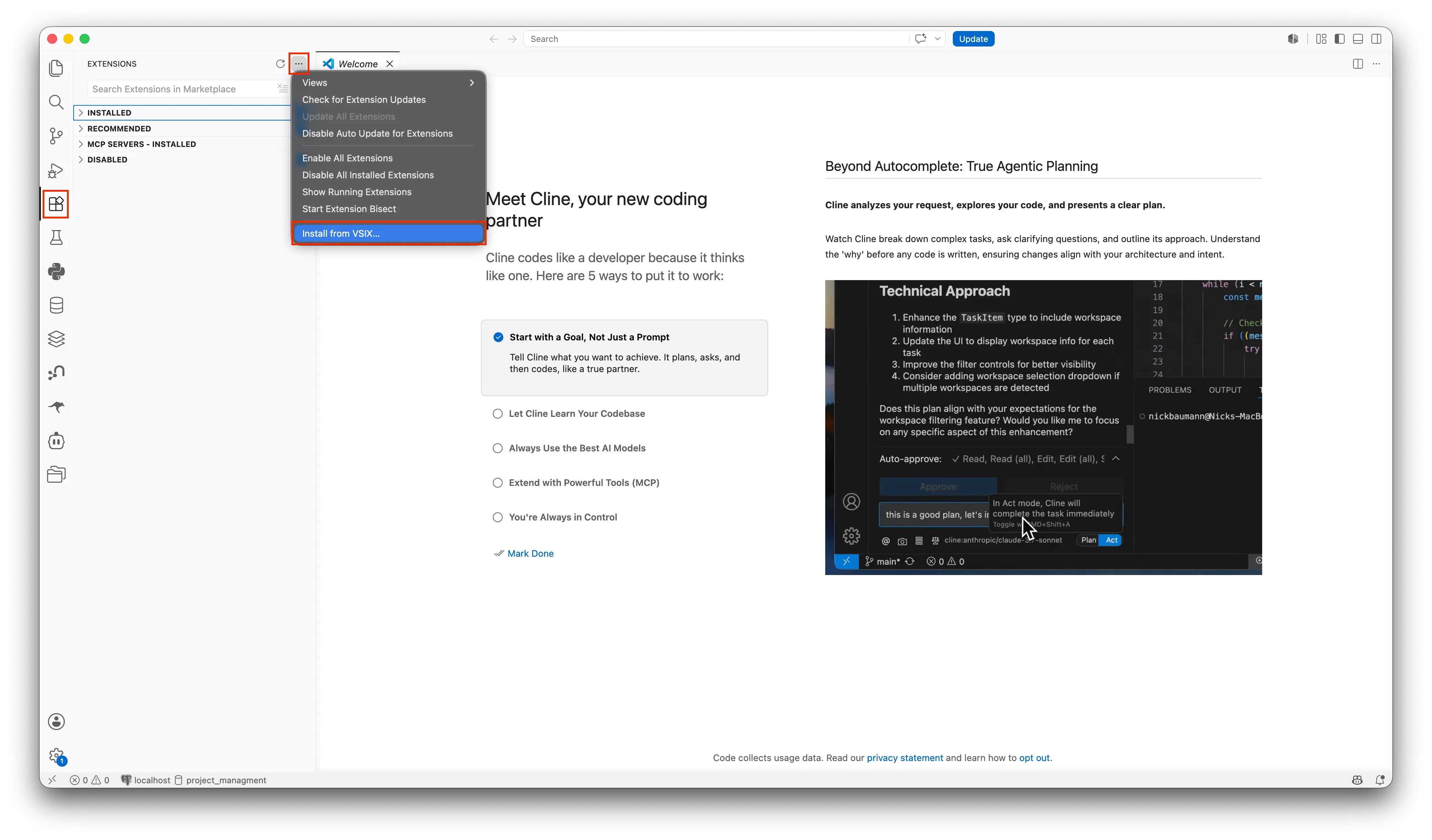 Install an extension